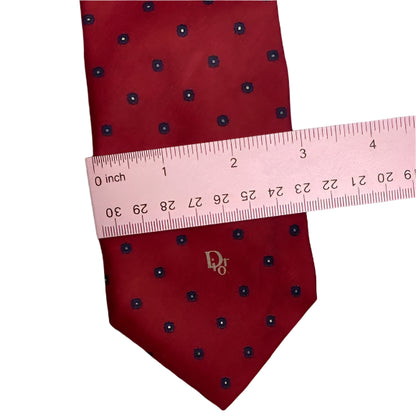 Pre-loved Dior Red & Blue Silk Tie - Vintage Cravate