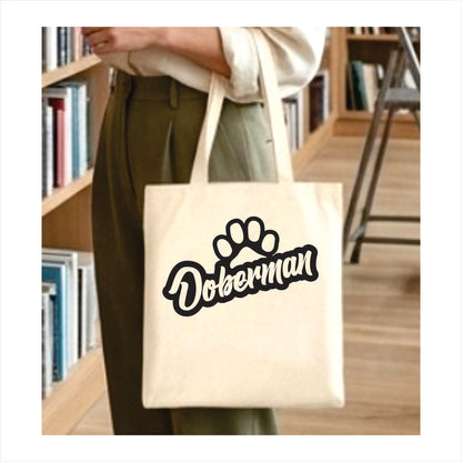 Doberman dog paw tote bag  1