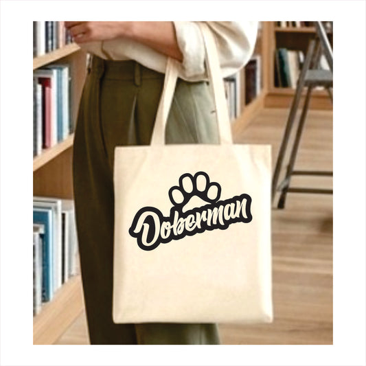 Doberman dog paw tote bag  1