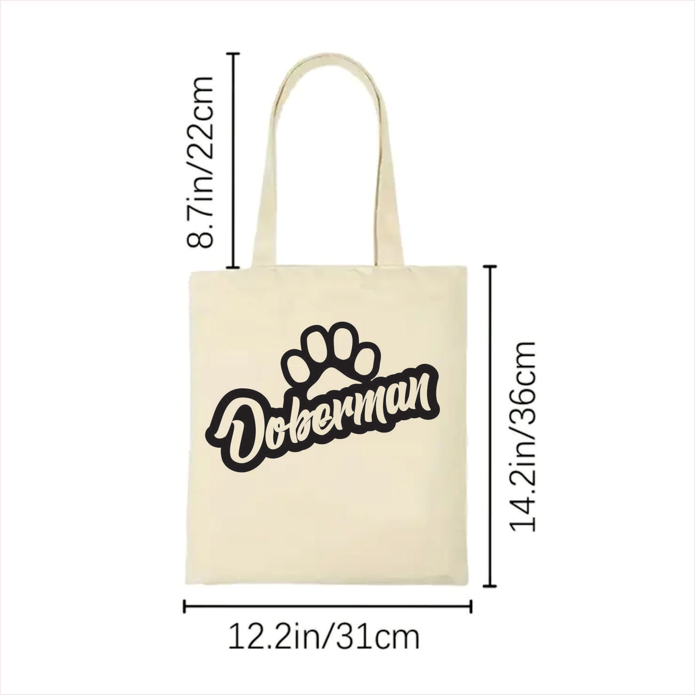 Doberman dog paw tote bag 2