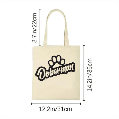 Doberman dog paw tote bag 2