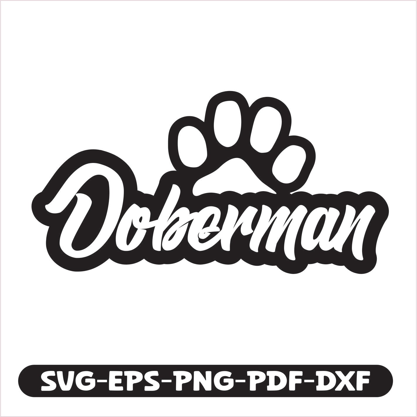 Doberman Paw SVG EPS PNG PDF DXF Cutting