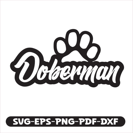 Doberman Paw SVG EPS PNG PDF DXF Cutting