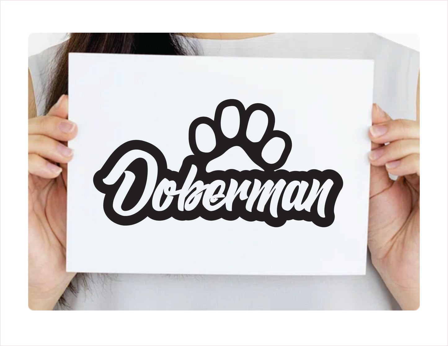 Doberman Paw Black Decal Sticker