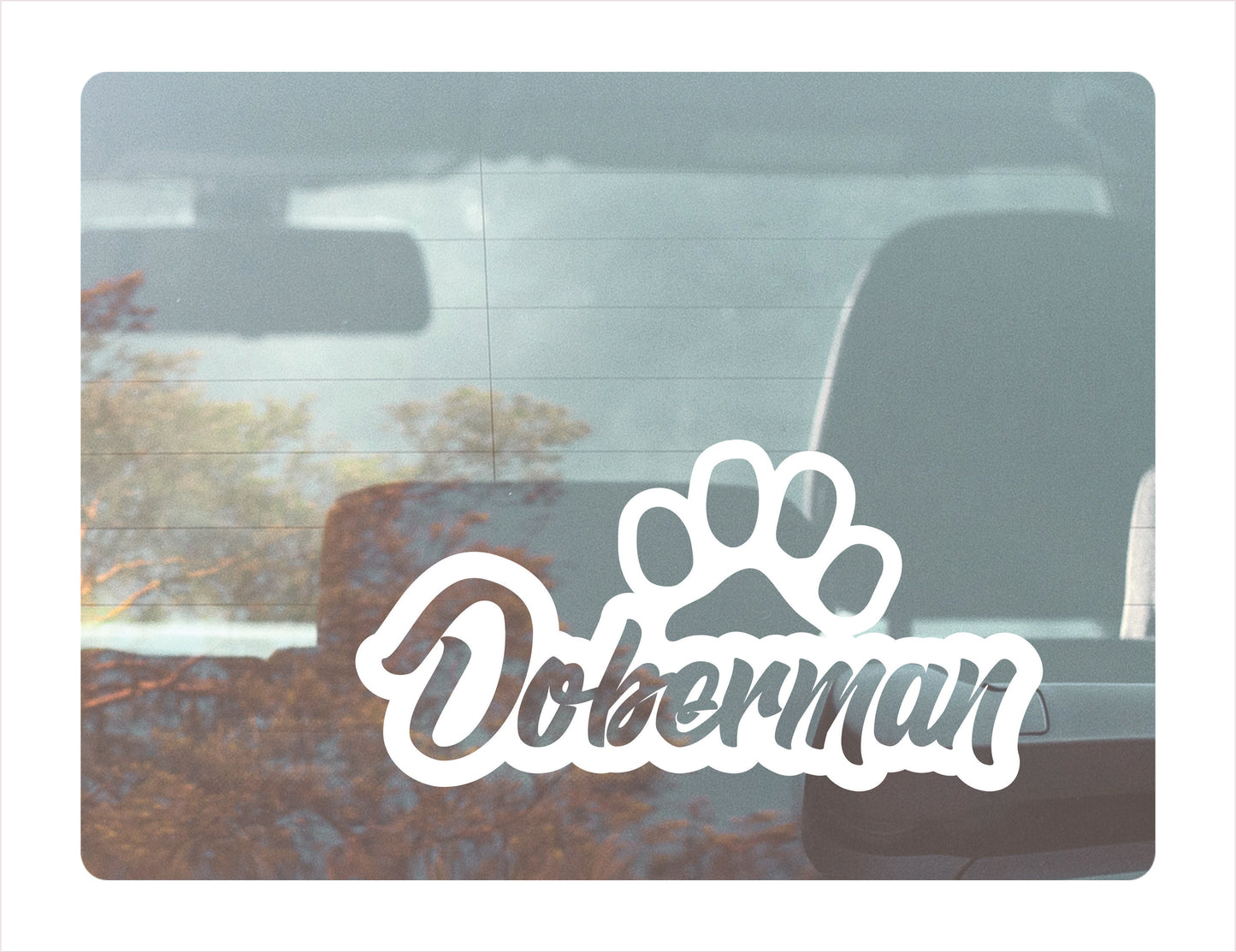 Doberman Paw White Decal Sticker