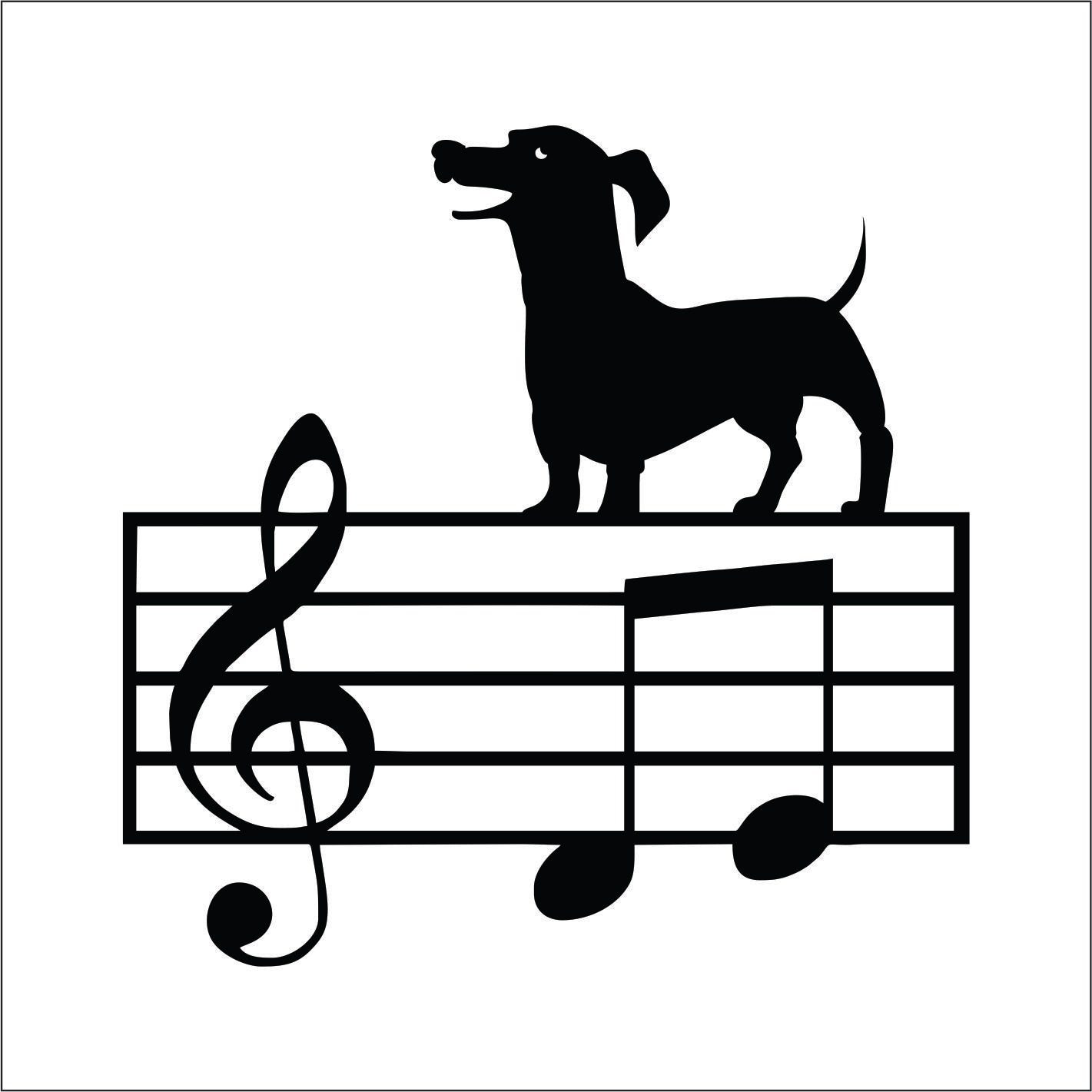 DOG SINGER Music lines Treble Clef Key Vinyl Decal Sticker
