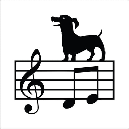 DOG SINGER Music lines Treble Clef Key Vinyl Decal Sticker