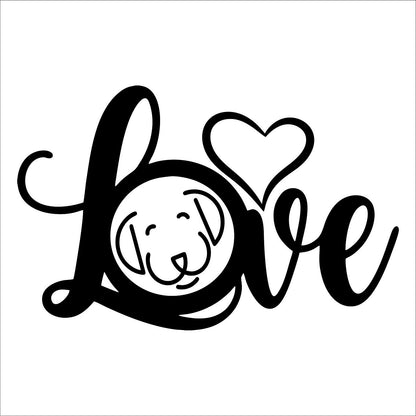 Love Dog Vinyl Decal Sticker