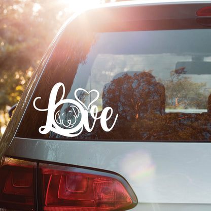 Love Dog Vinyl Decal Sticker