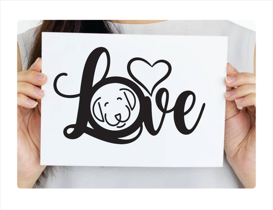 Love Dog Vinyl Decal Sticker  FREE shipping