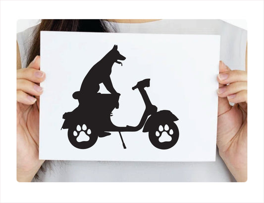 Motorcycle Dog Vinyl Decal Sticker  FREE shipping