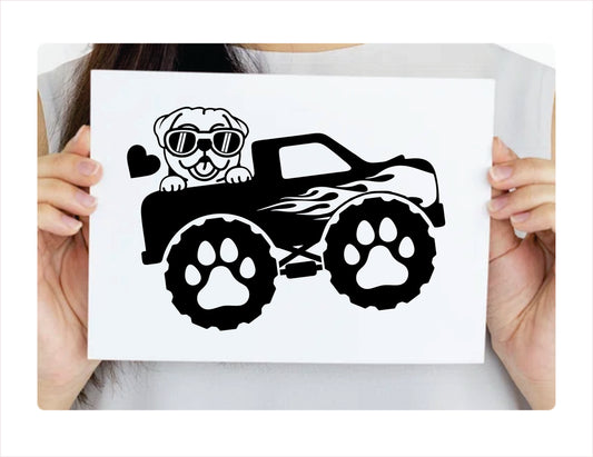 Off Road Monster Cute Dog Vinyl Decal Sticker FREE shipping