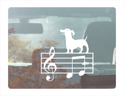 DOG SINGER Music lines Treble Clef Key Vinyl Decal Sticker  FREE shipping