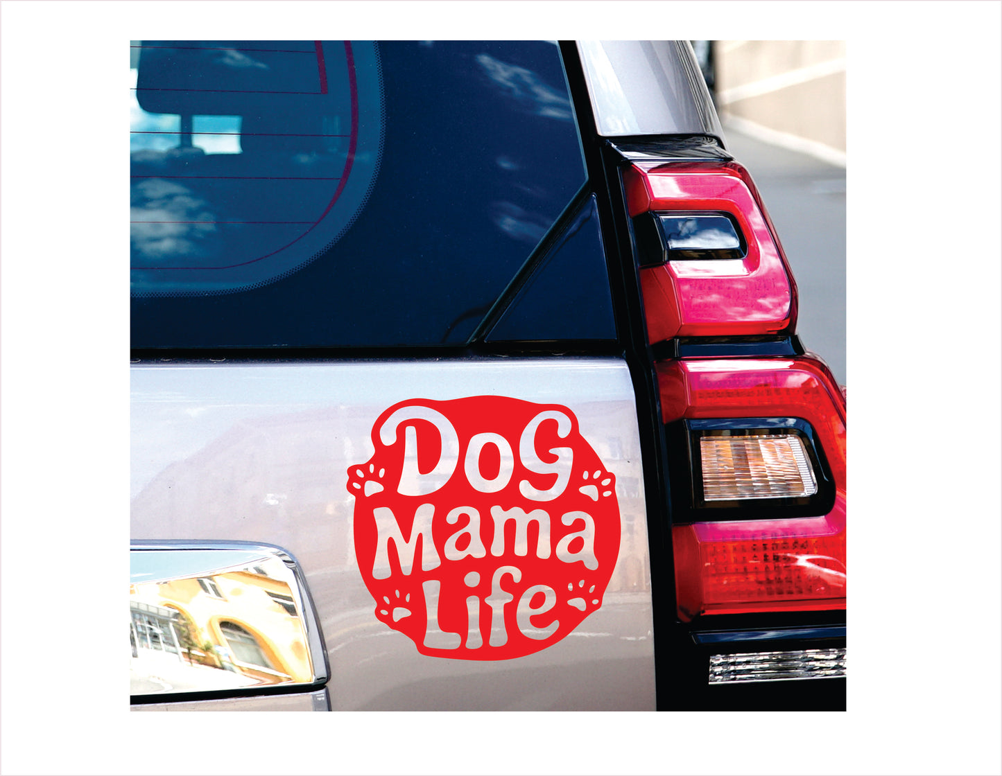Dog mama life red decal sticker