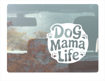 Dog mama life white decal sticker