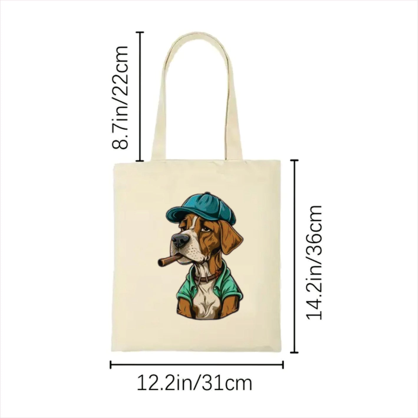 Dog smoking tote bag 2