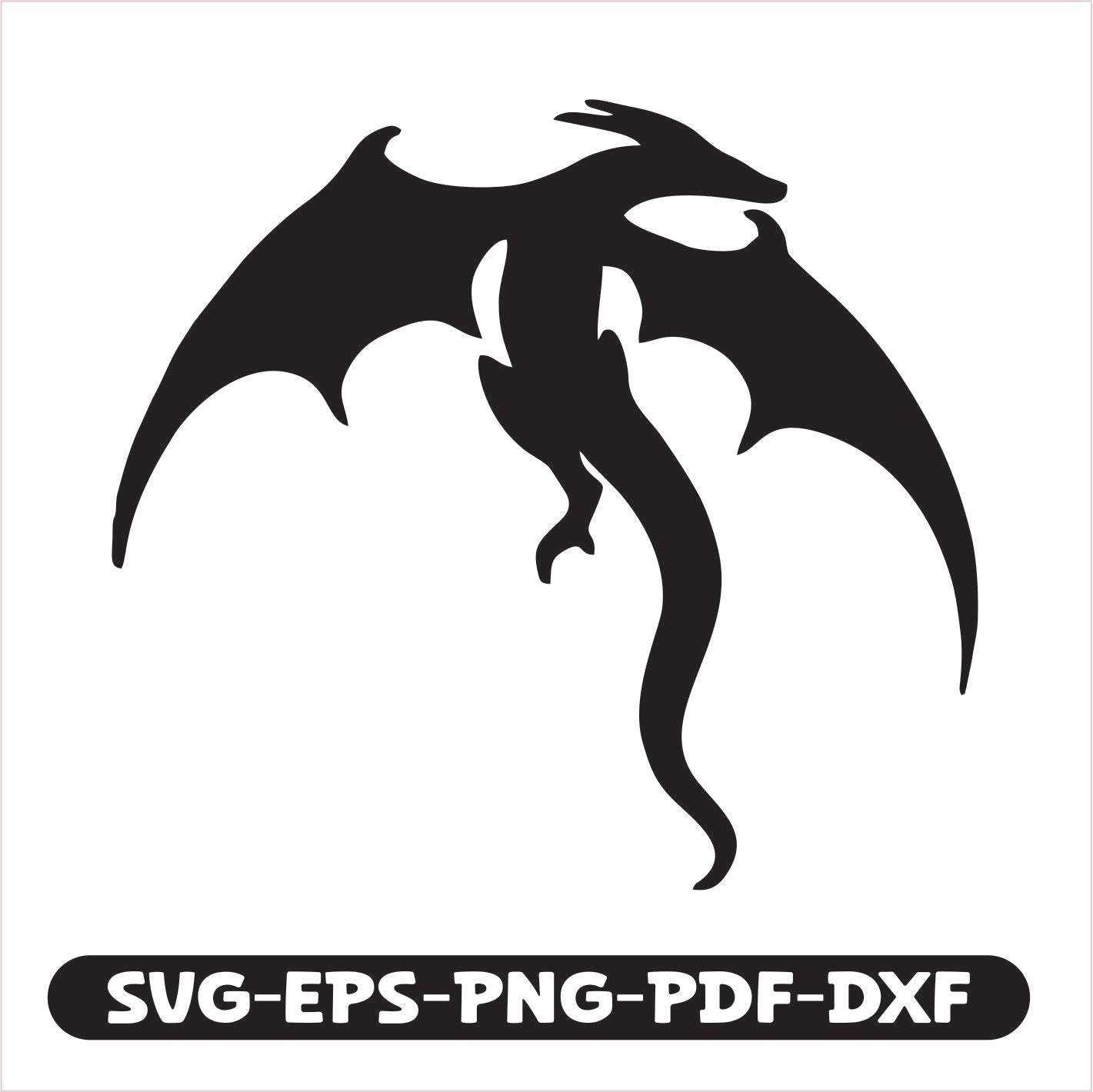 Dragon SVG EPS PNG PDF DXF Cutting File