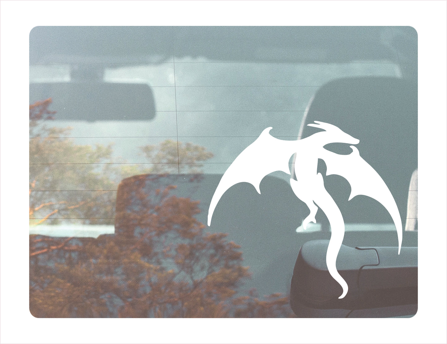 Dragon White Vinyl Decal Sticker