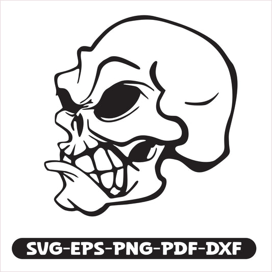 Edgy Skull SVG EPS PNG PDF DXF Cutting File