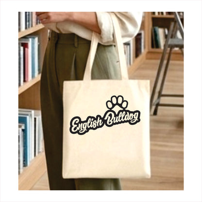 English bulldog paw tote bag 1