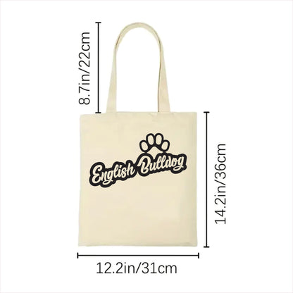 English bulldog paw tote bag 2
