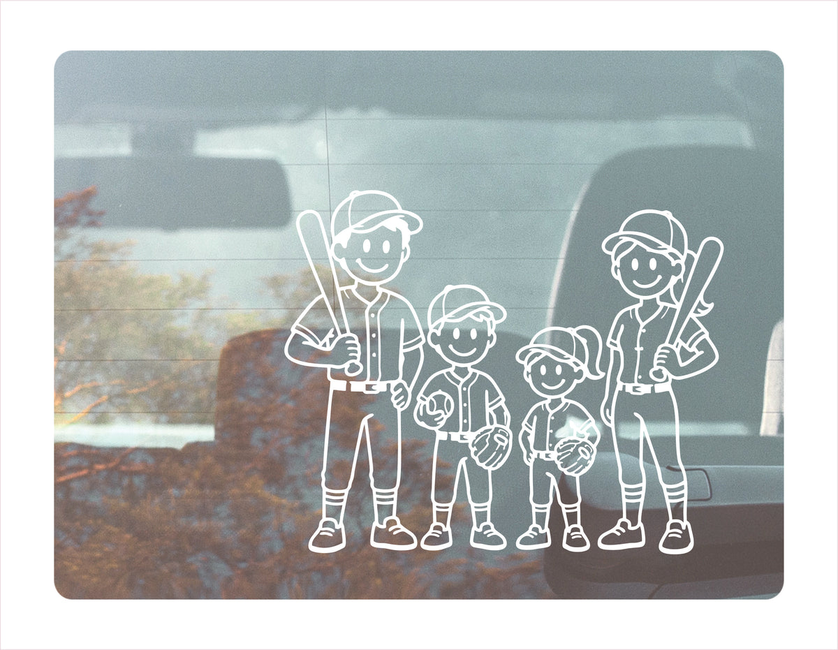 Family Baseball white Decal Sticker
