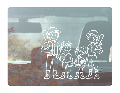 Family Baseball white Decal Sticker