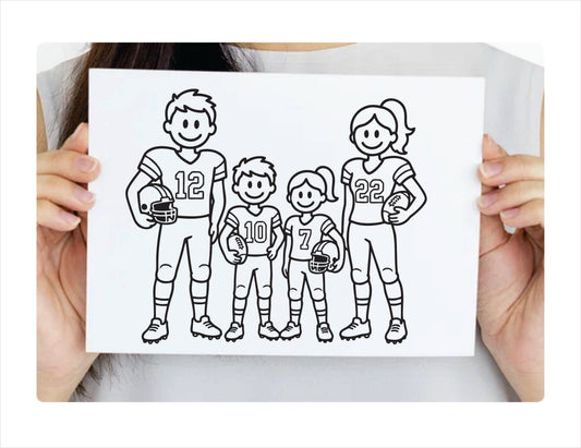 Family Football black Decal Sticker