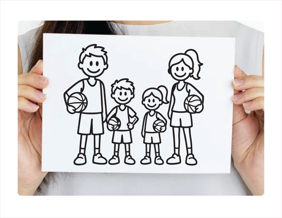Family Basketball black Decal Sticker