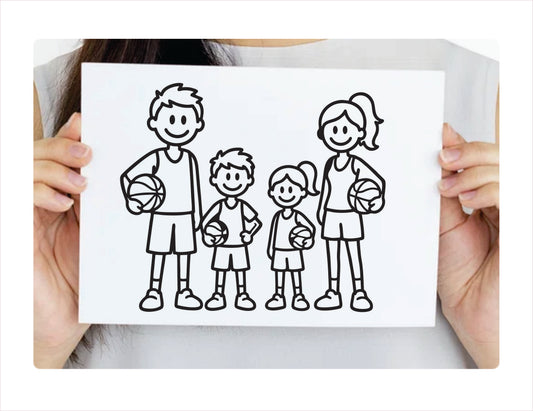 Family Basketball black Decal Sticker