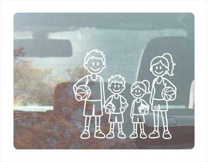 Family Basketball white Decal Sticker