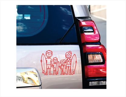 Family Surf red Decal Sticker