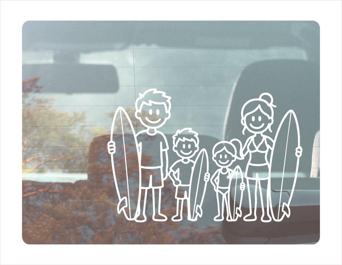 Family Surf white Decal Sticker