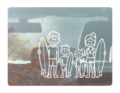 Family Surf white Decal Sticker