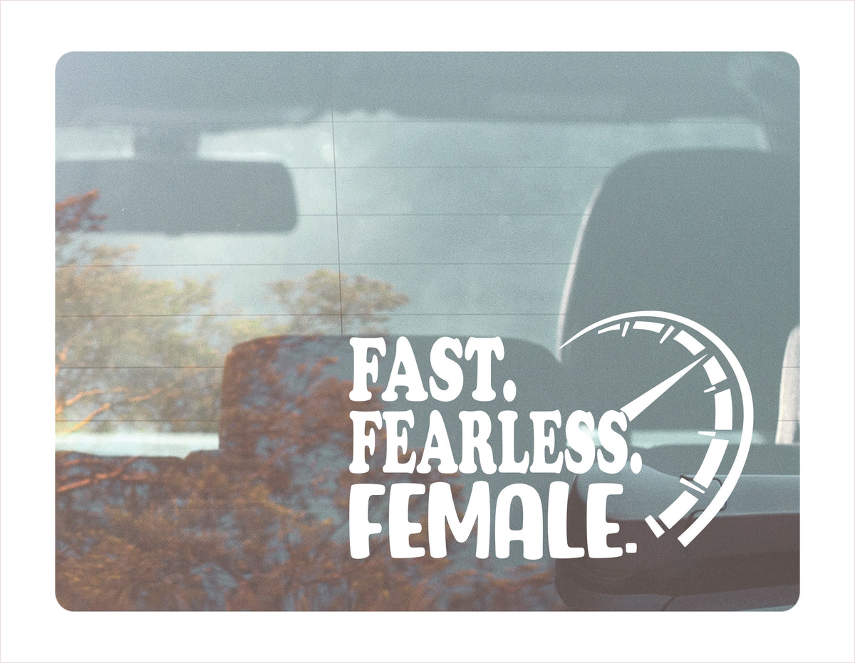Fast Fearless Female white Decal Sticker