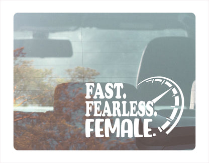 Fast Fearless Female white Decal Sticker