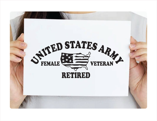 United States Army Female Veteran Retired Decal Sticker - FREE shipping