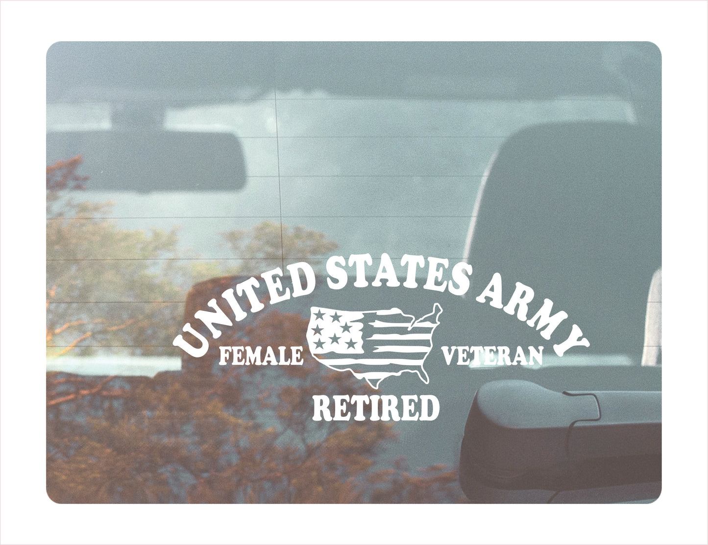 United States Army Female Veteran Retired Decal Sticker - FREE shipping