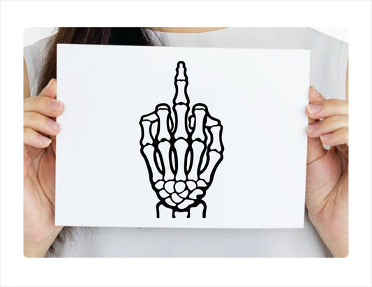 Finger Skull Middle Finger Decal Sticker - FREE shipping