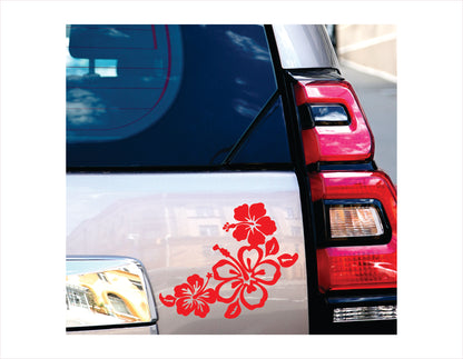 Hibiscus Flowers Red Vinyl Decal Sticker