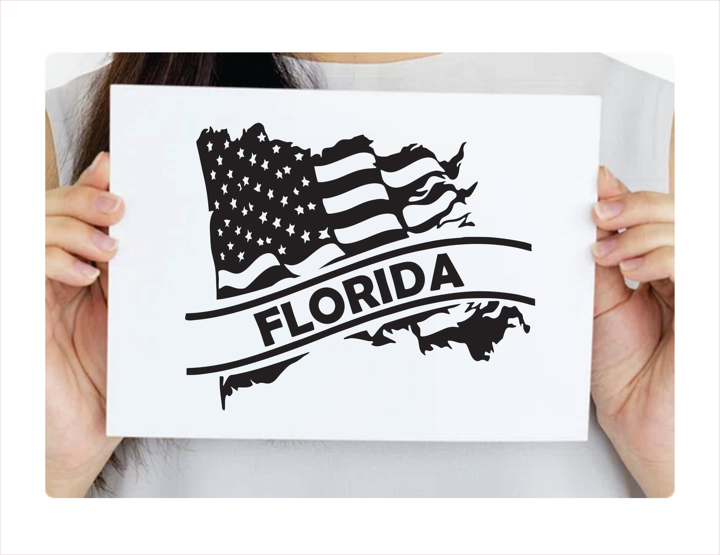 Florida State Usa Black Decal Sticker
