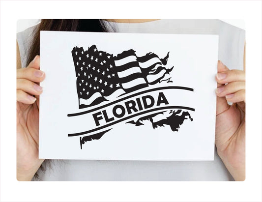 Florida State Usa Black Decal Sticker