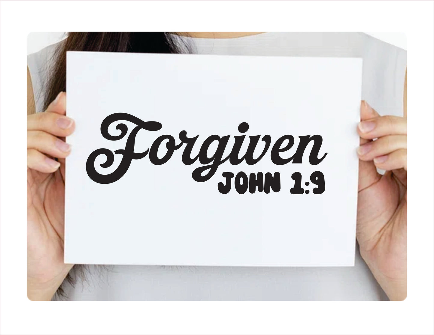 Forgiven John 1:9 black decal sticker