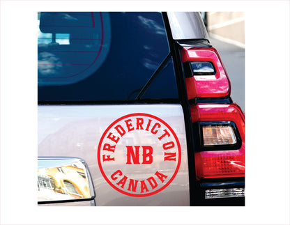 Fredericton New Brunswick Canada Red Decal Sticker