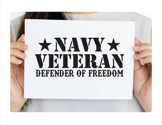 Navy Veteran Defender of freedom Decal Vinyl Sticker - FREE shipping
