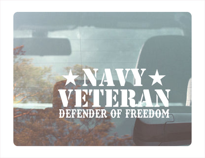Navy Veteran Defender of freedom Decal Vinyl Sticker - FREE shipping