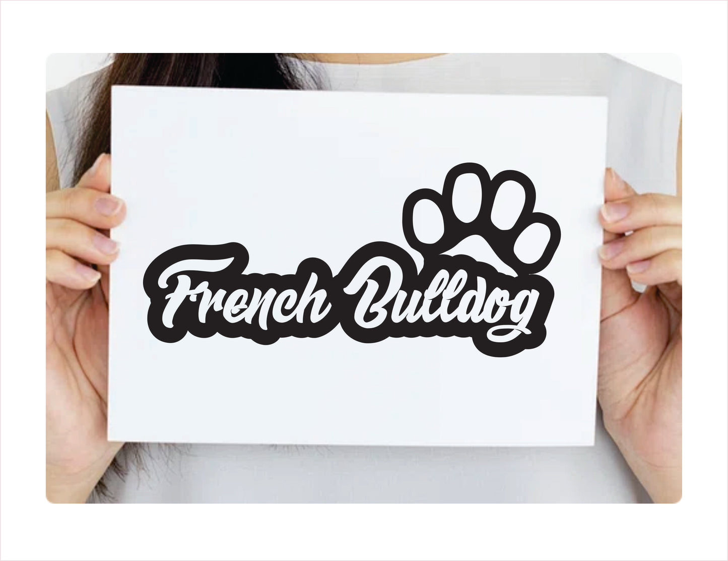 French Bulldog Paw Black Decal Sticker