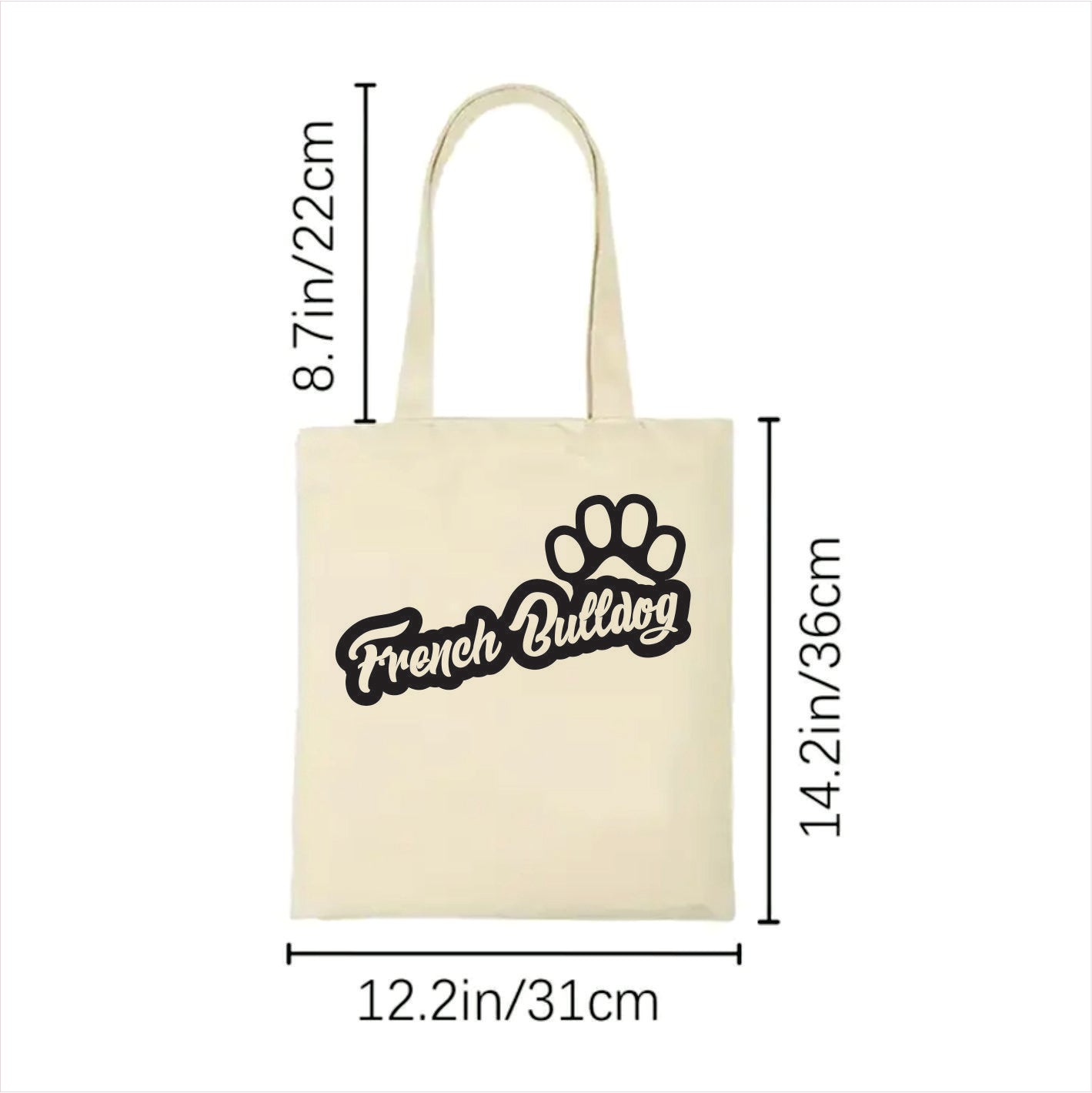 French bulldog paw tote bag 2