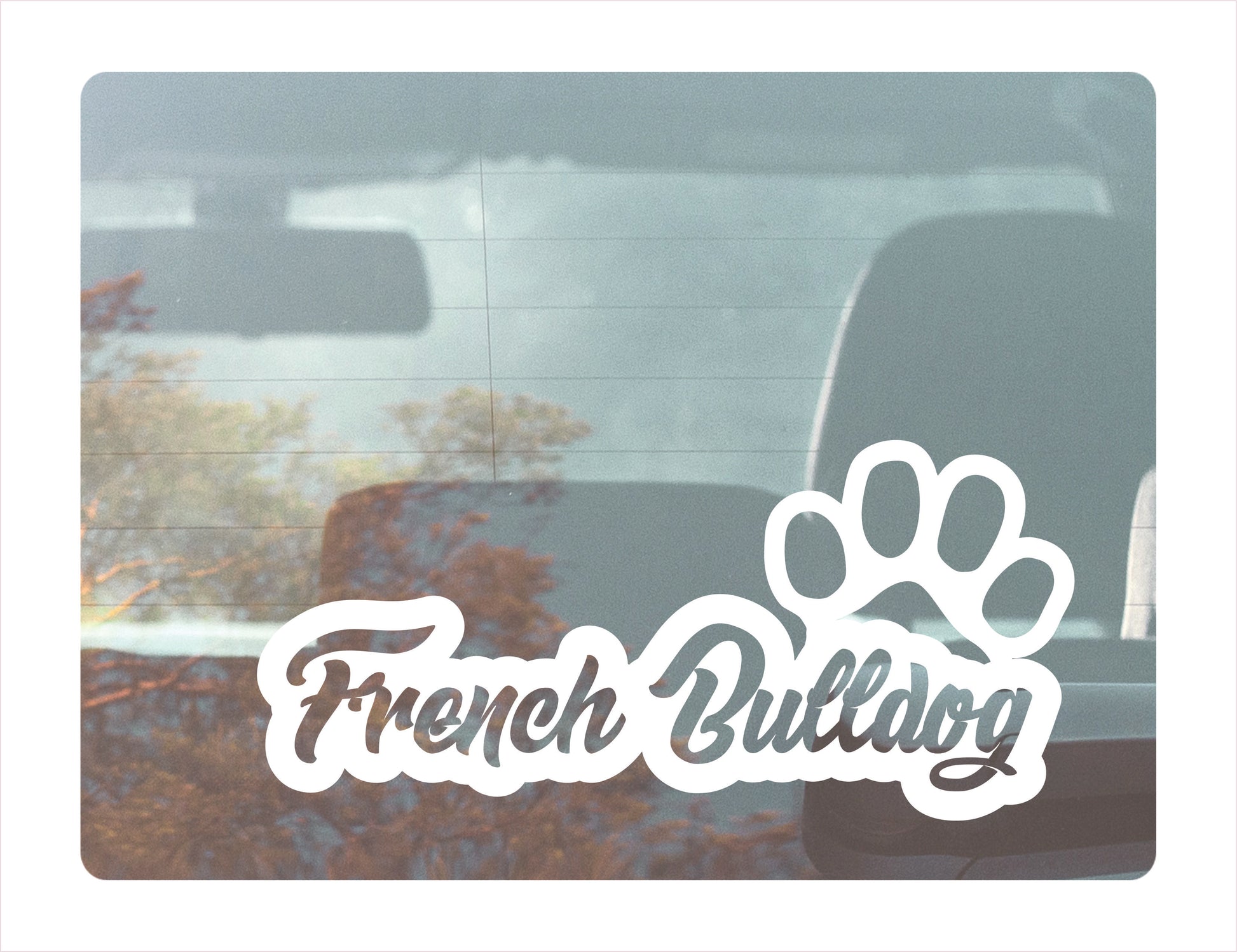 French Bulldog Paw White Decal Sticker