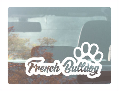 French Bulldog Paw White Decal Sticker
